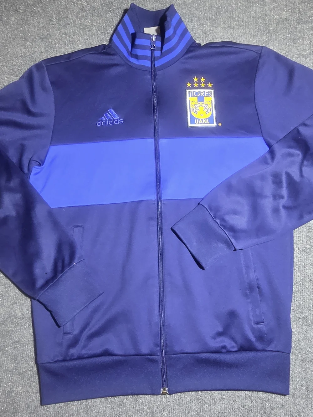 Adidas Tigres UANL Mens Small Full Zip Track Jacket Blue Soccer Liga MX